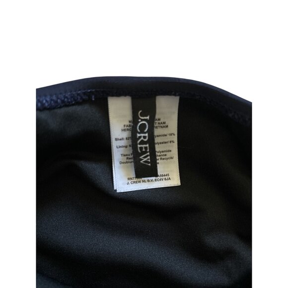 J Crew One Piece Swimsuit Womens Size 10 Navy Blue Ruched Tank Bathing Plunge - Picture 3 of 5